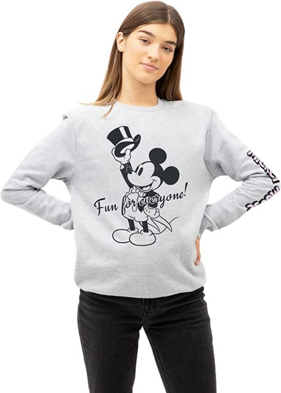 Disney Grey Showtime Fun For Everyone Mickey Mouse Sweatshirt