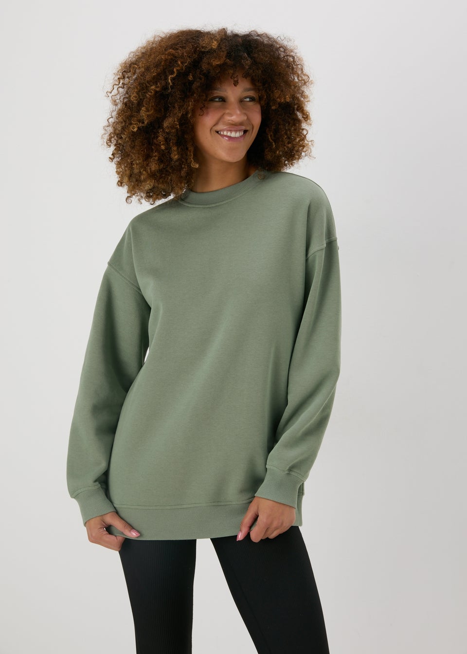 Khaki Longline Sweatshirt