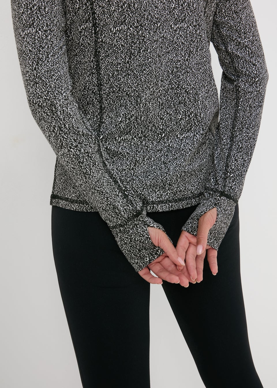 Souluxe Black Half Zip Top