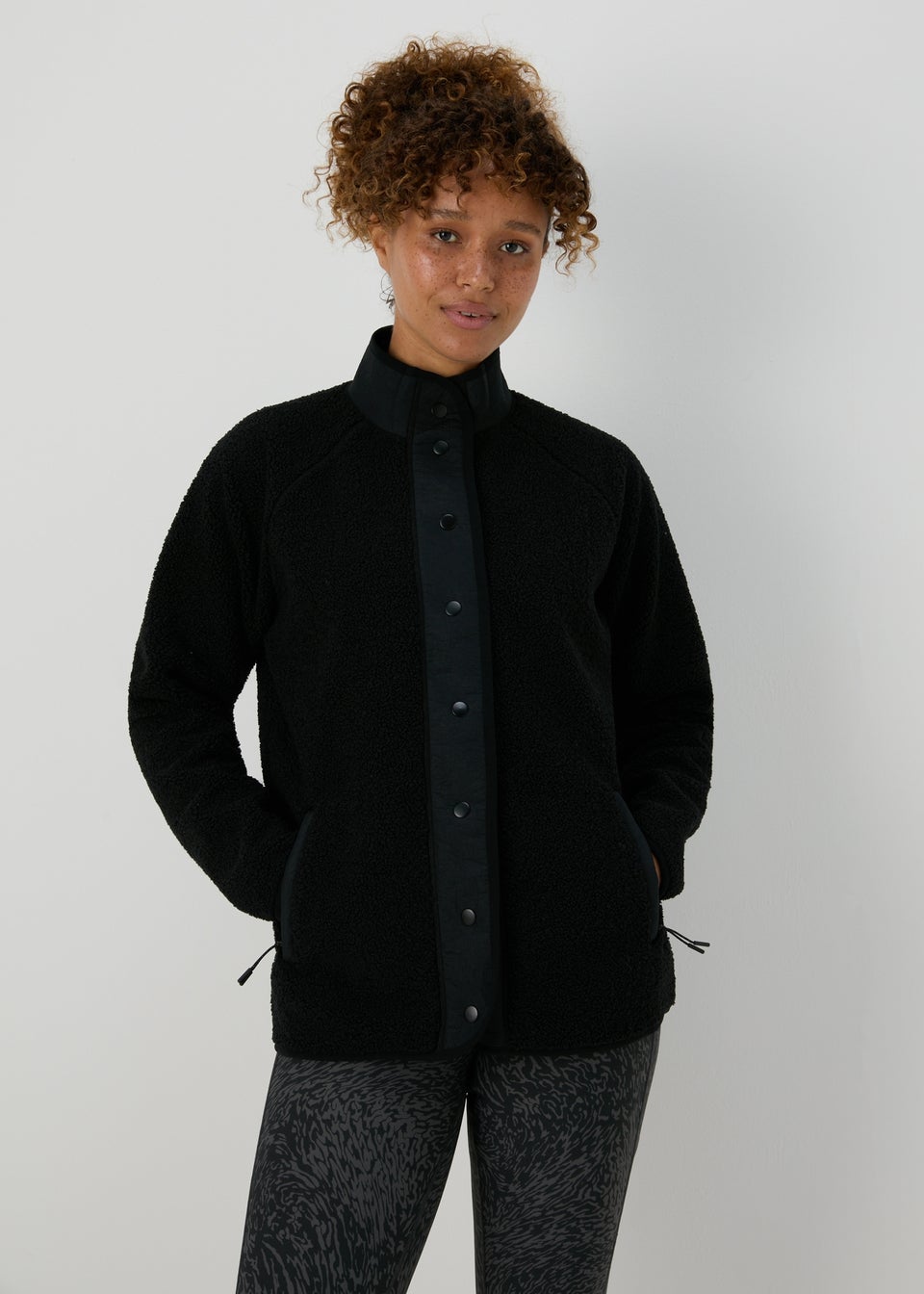 Souluxe Black Fleece Jacket Matalan