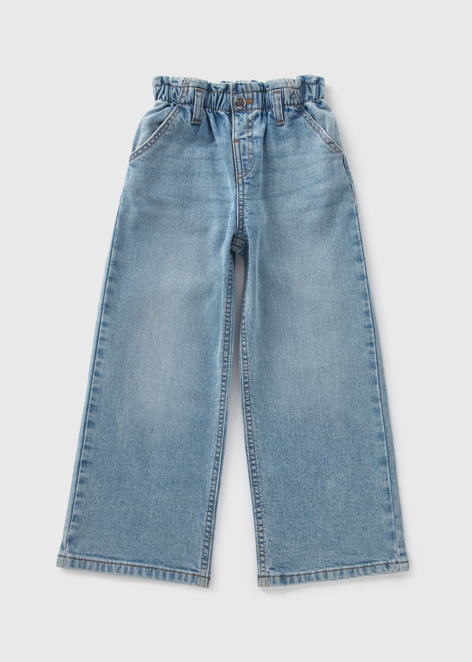 Girls Blue Paper Bag Wide Leg Jeans 1 7yrs Matalan
