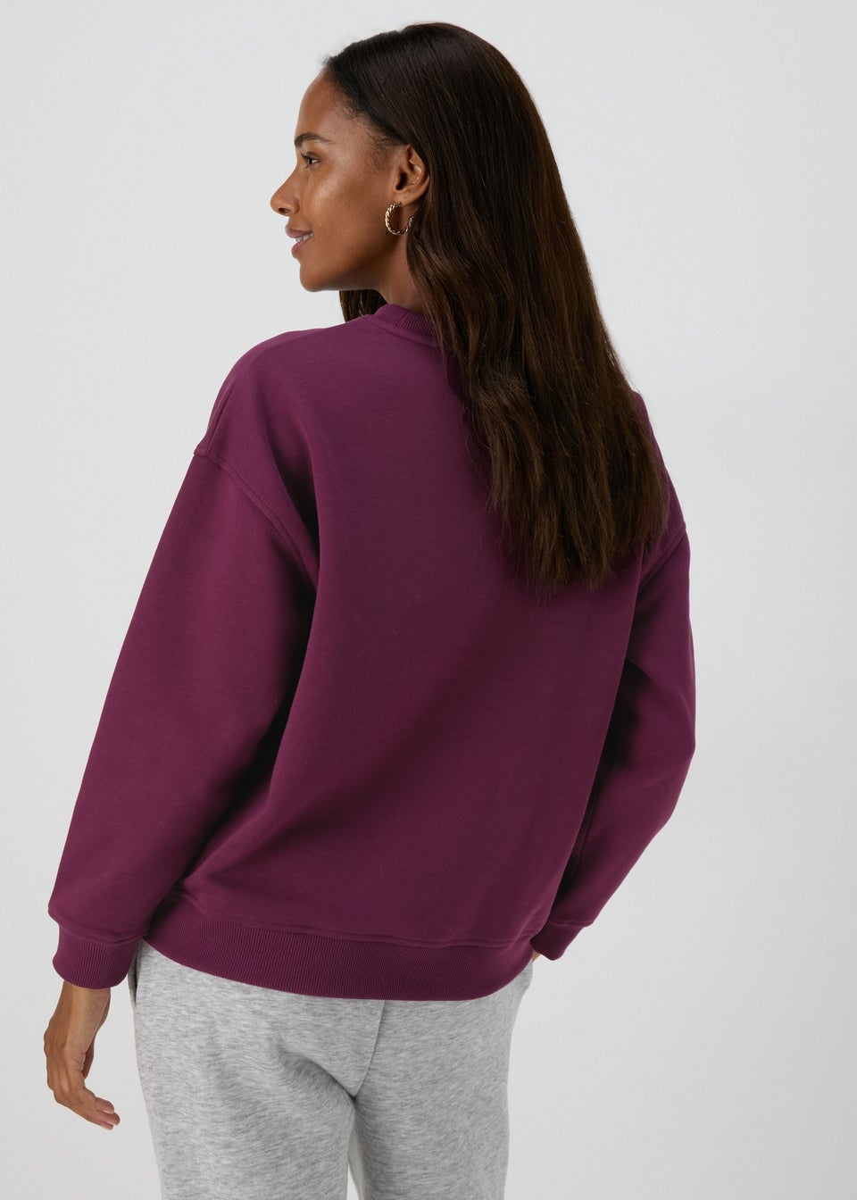 Burgundy Love Slogan Sweatshirt