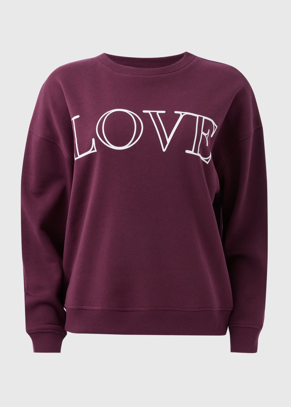 Burgundy Love Slogan Sweatshirt Matalan