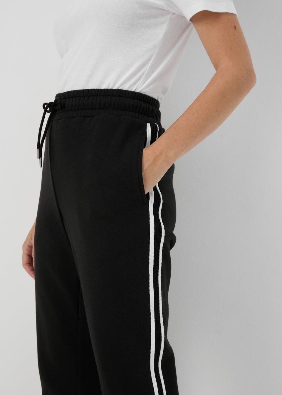 Black Side Stripe Jogging Bottoms Matalan