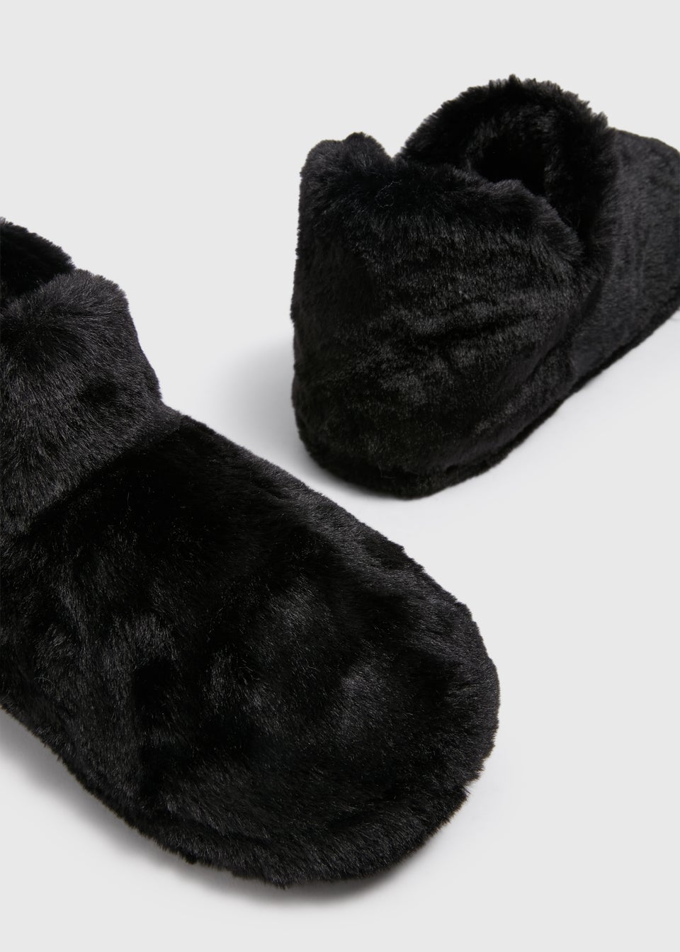 Black Fur Boot Slippers Matalan
