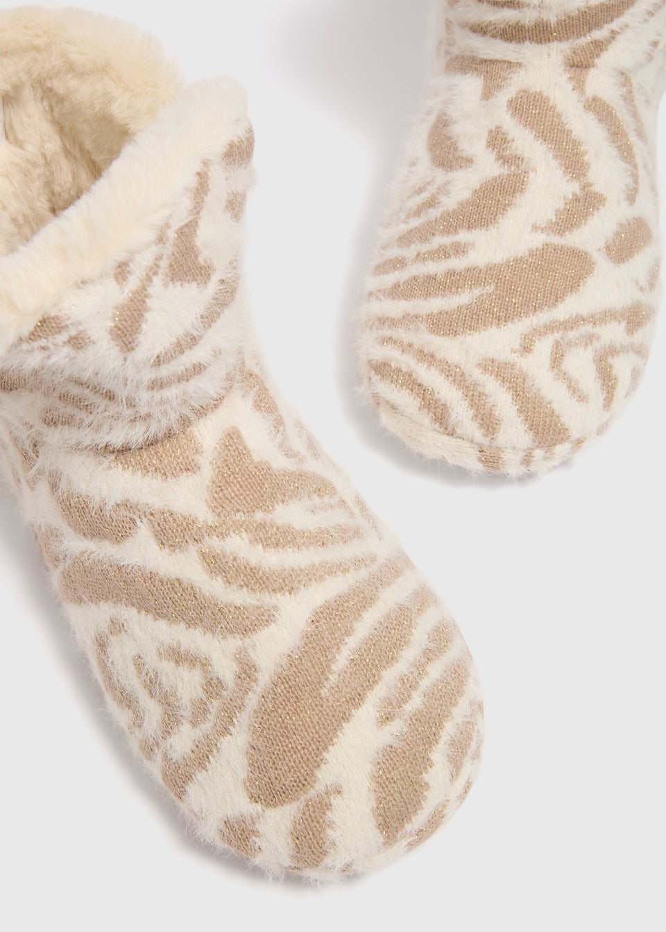 Cream Animal Trend Slipper Boot