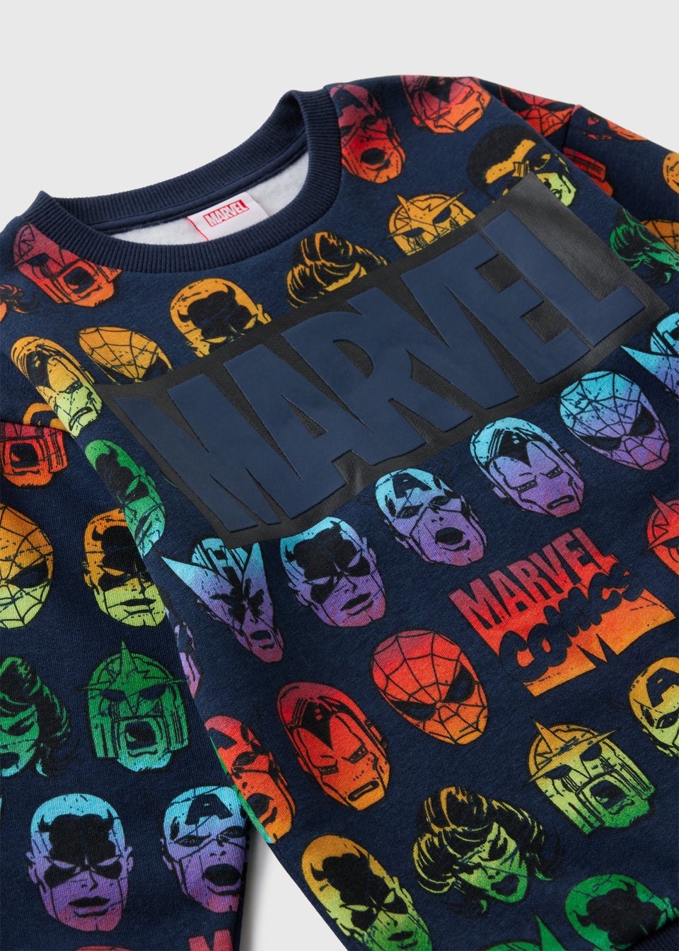Marvel Kids Navy Comics Rainbow Sweatshirt 4 13yrs Matalan