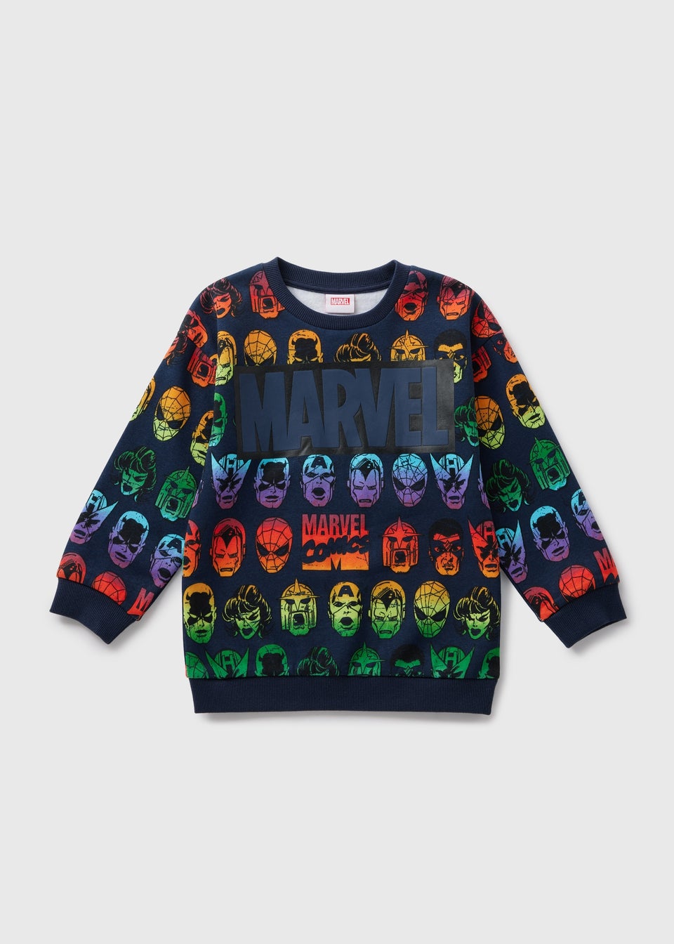 Marvel Kids Navy Comics Rainbow Sweatshirt 4 13yrs Matalan