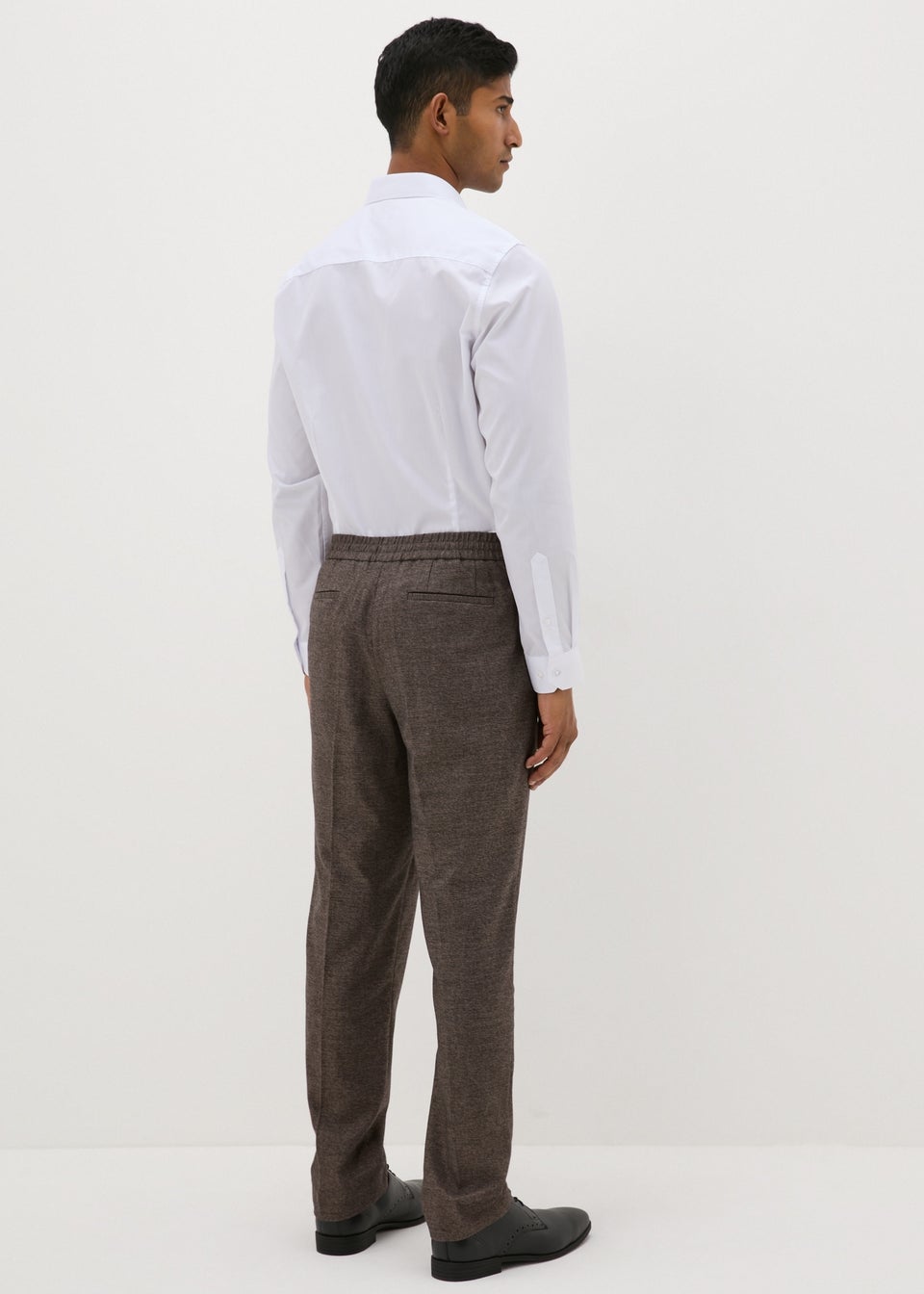 Taylor & Wright Heritage Brown Elasticated Slim Fit Trousers