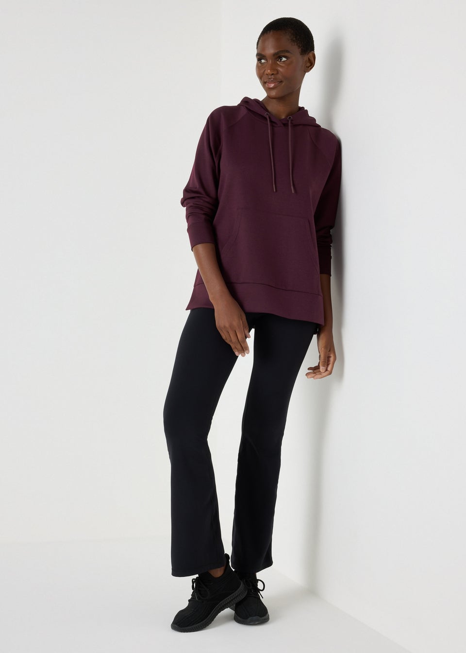 Souluxe Burgundy Longline Hoodie Matalan