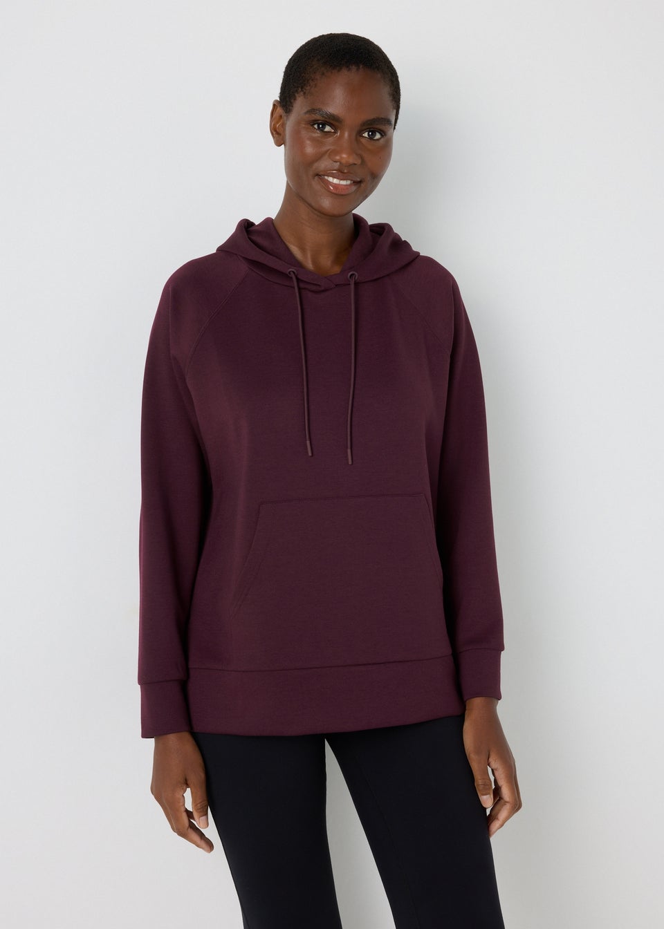 Souluxe Burgundy Longline Hoodie Matalan
