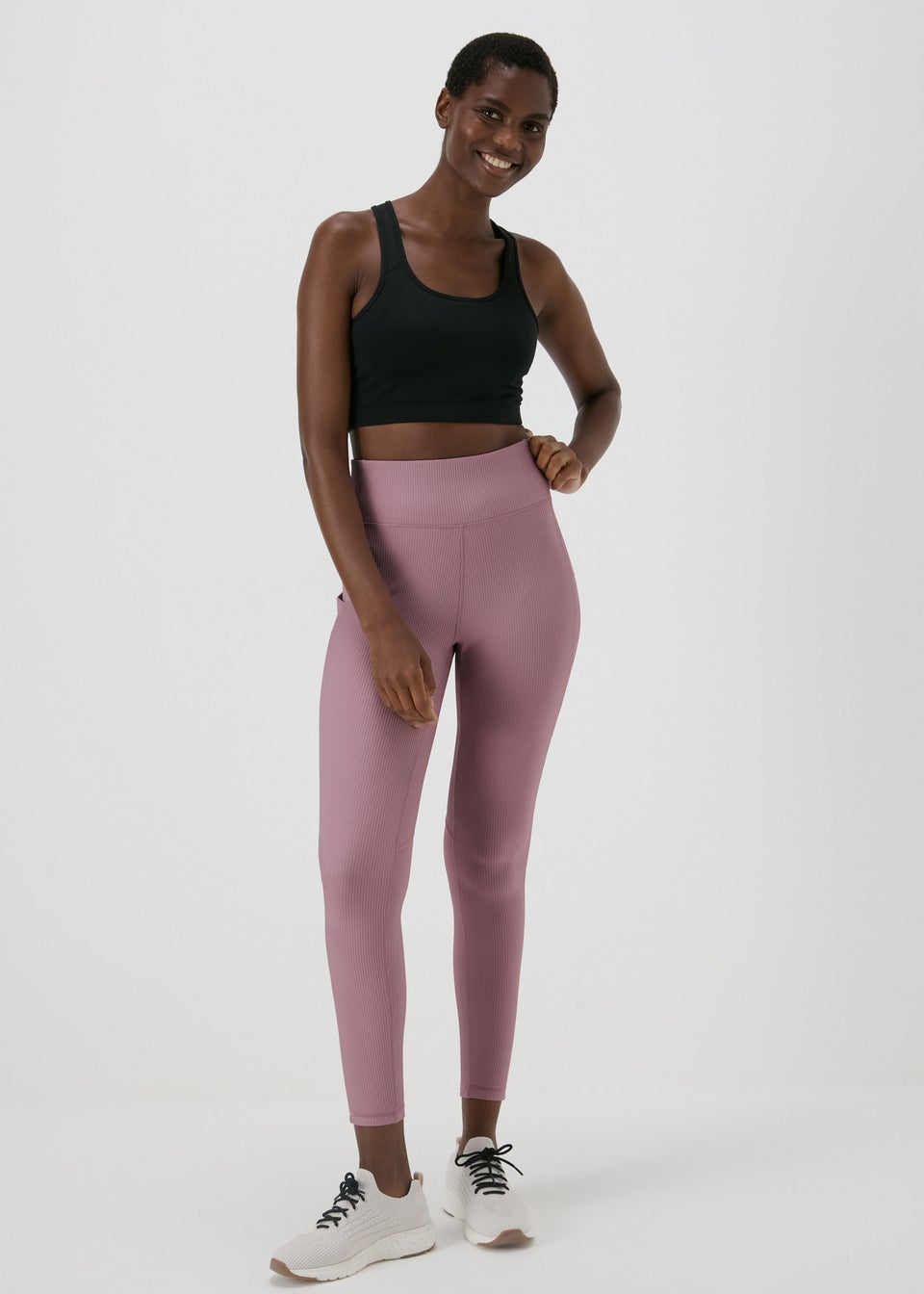 Black and pink gym leggings best sale