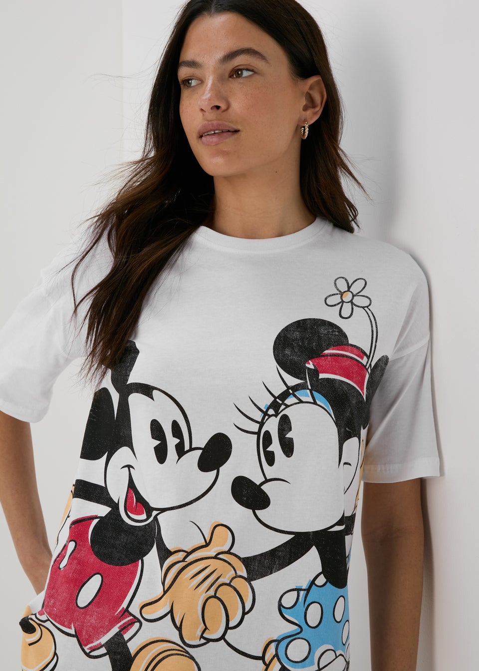 Disney White Mickey & Minnie Love T-Shirt