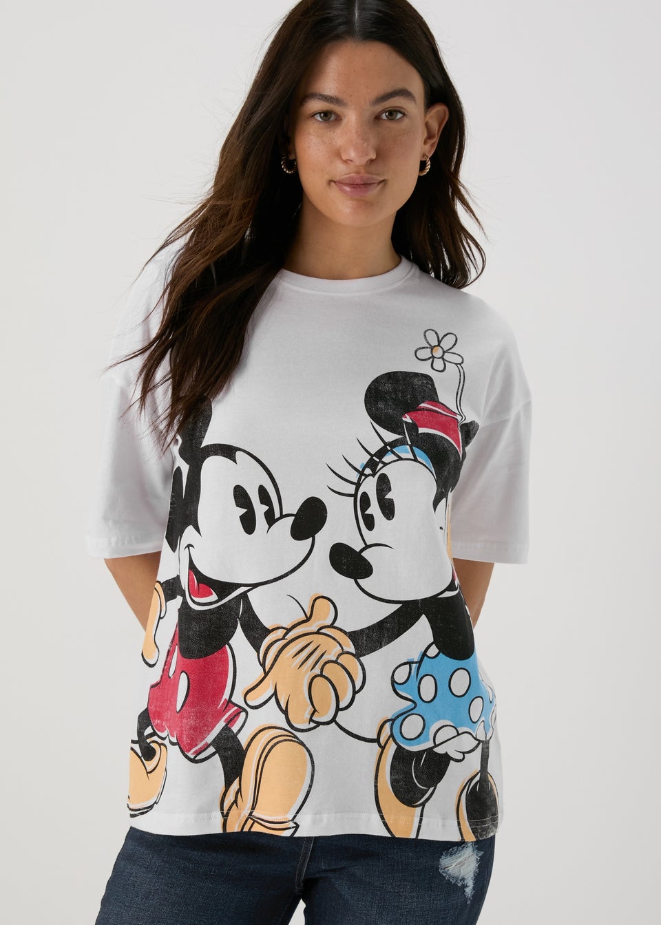 Disney White Mickey & Minnie Love T-Shirt