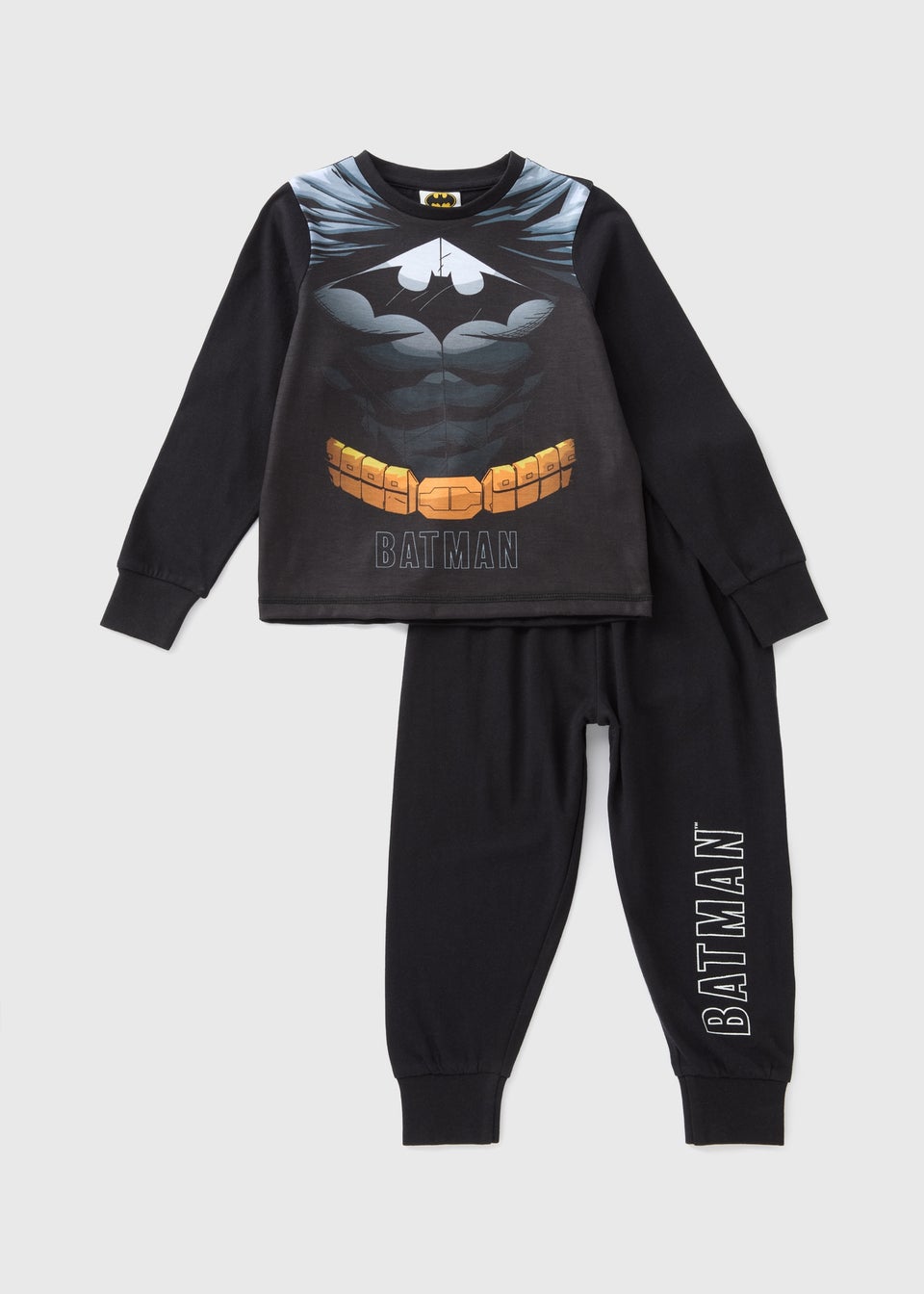 DC Comics Kids Black Batman Top Bottoms Pyjama Set 1 7yrs Matalan