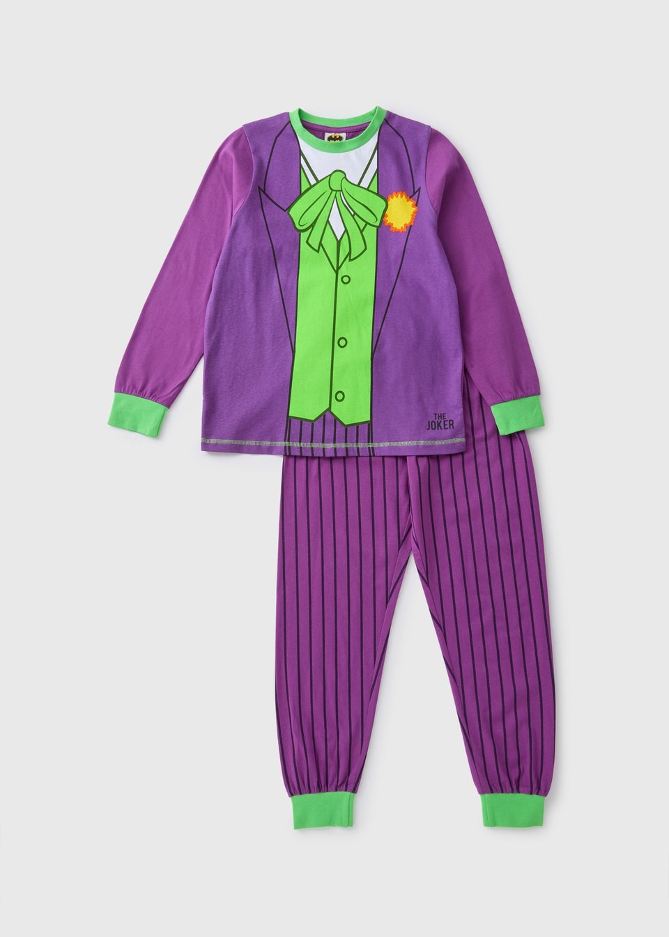 DC Comics Kids Purple Joker Top Bottoms Pyjama Set 7 13yrs Matalan