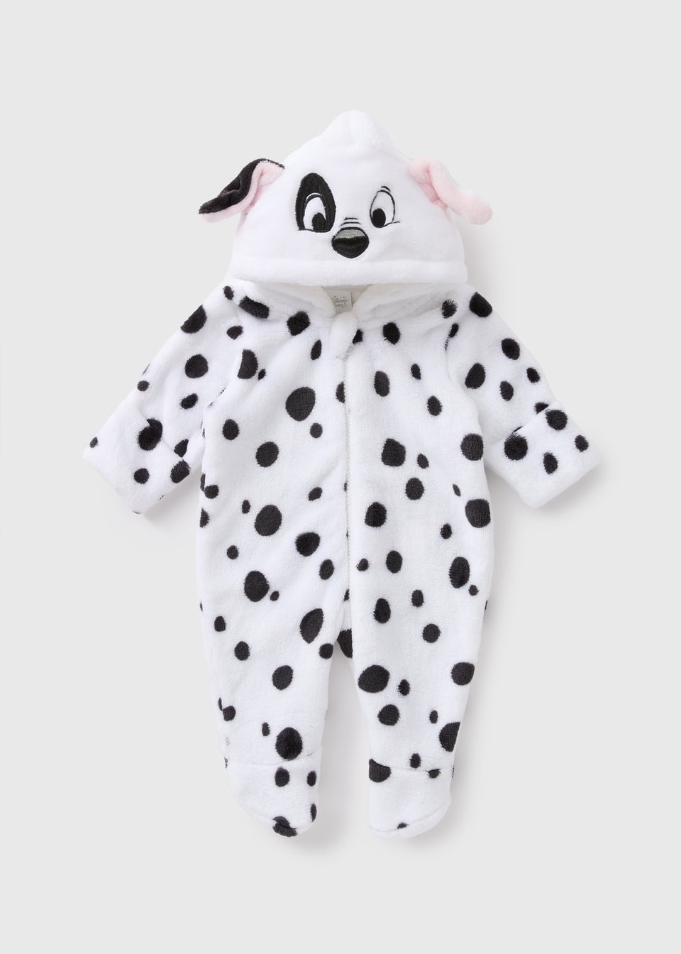 Baby Cream Fleece Dalmatians Pramsuit Newborn 18mths Matalan