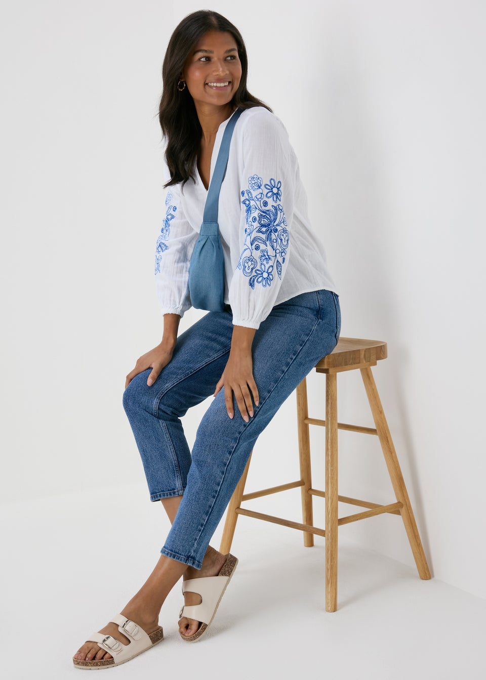 White Embroidered Blouse