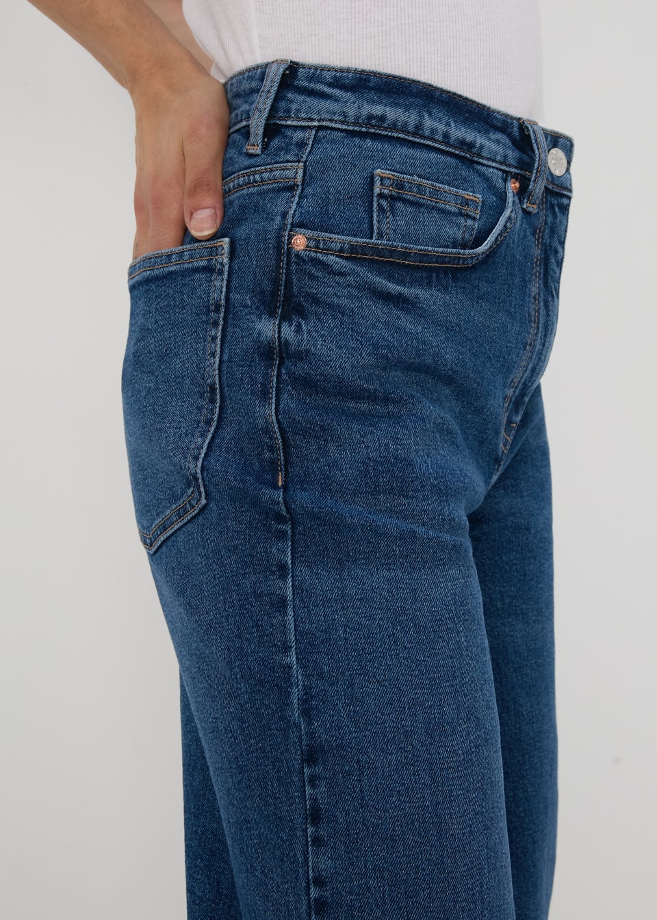 Papaya Petite Indigo Wide Leg Jeans Matalan