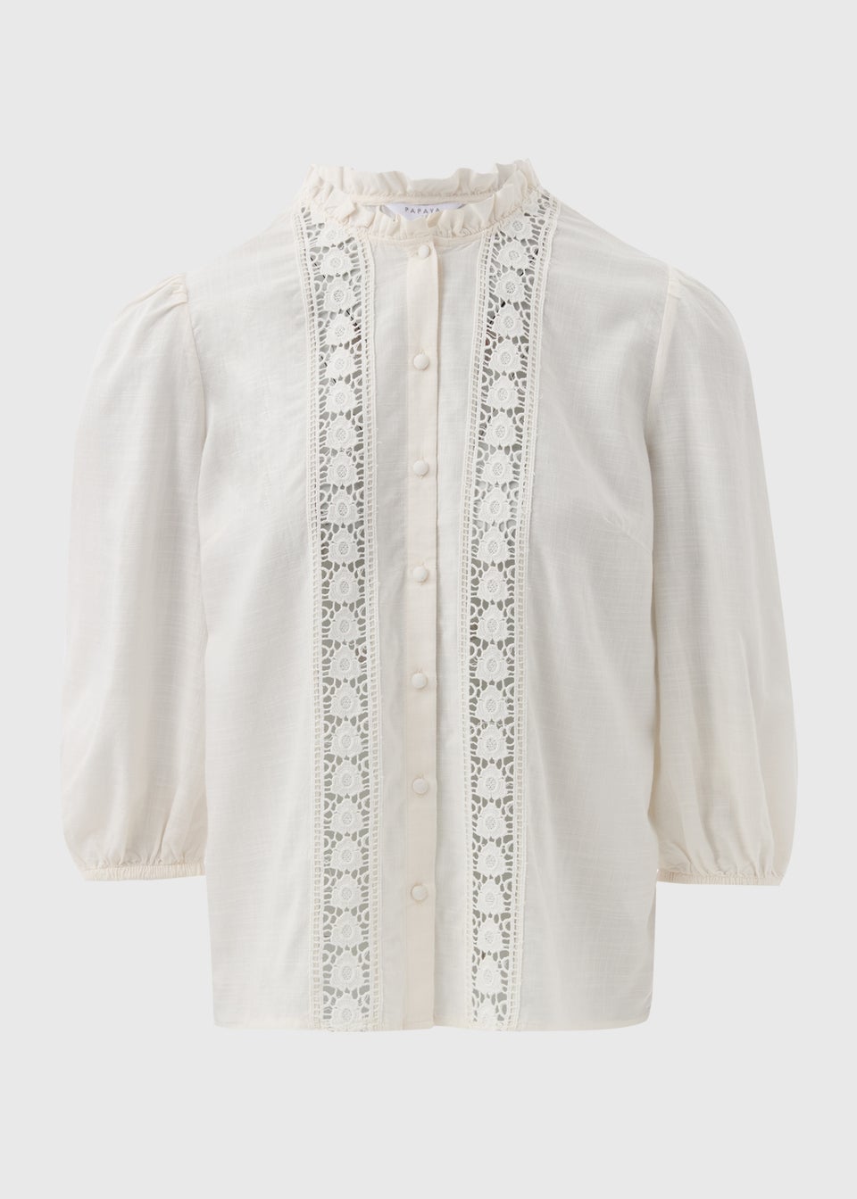 Cream High Neck Lace Blouse