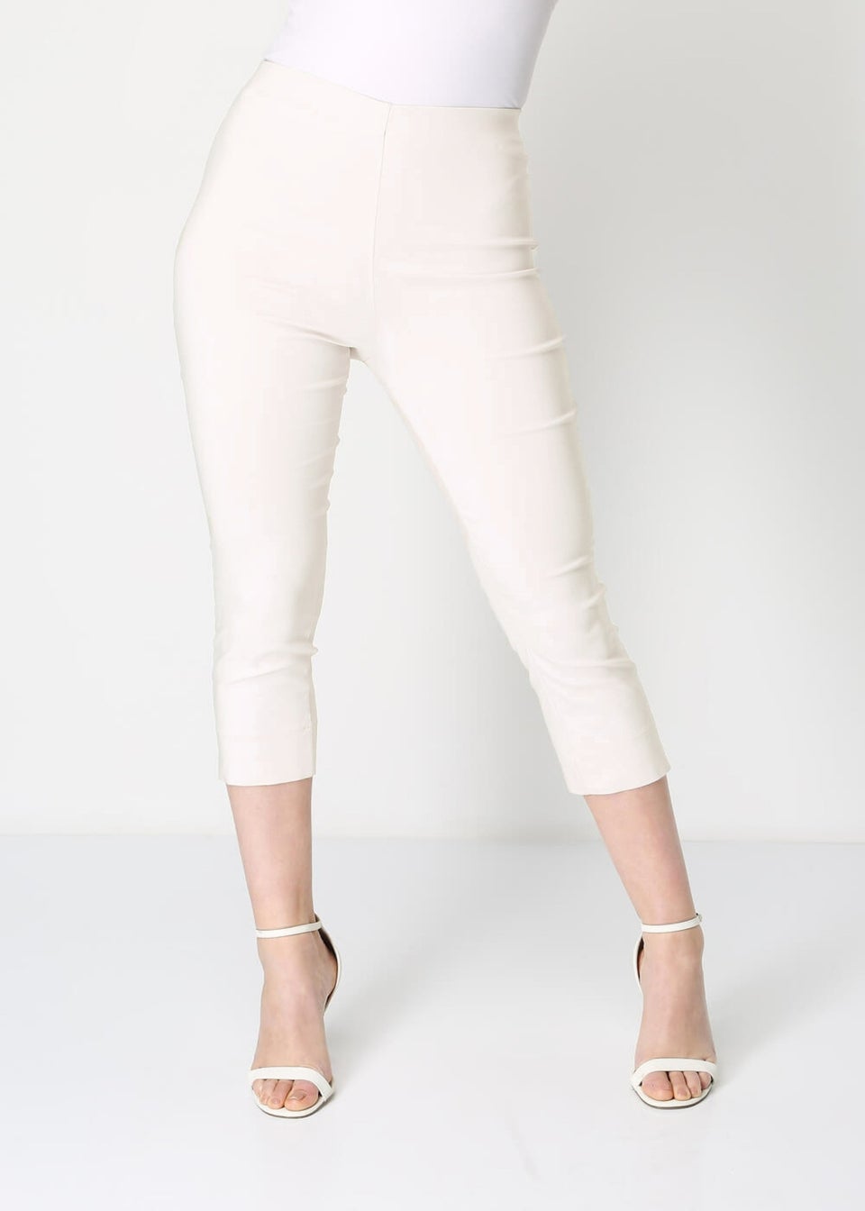 Roman Ivory Cropped Stretch Trouser