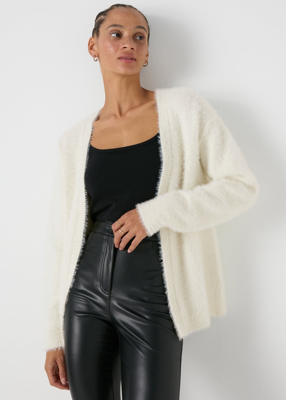 Cream Fluffy Cardigan Matalan