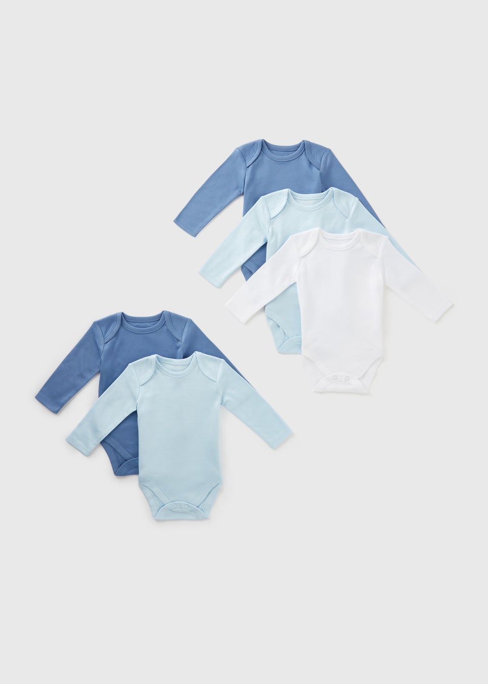 5 Pack Baby Blue Bodysuits (First size- 23mths)