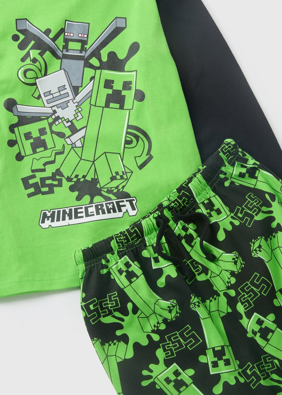 Minecraft Kids Green Top & Bottoms Pyjama Set (4-13yrs)