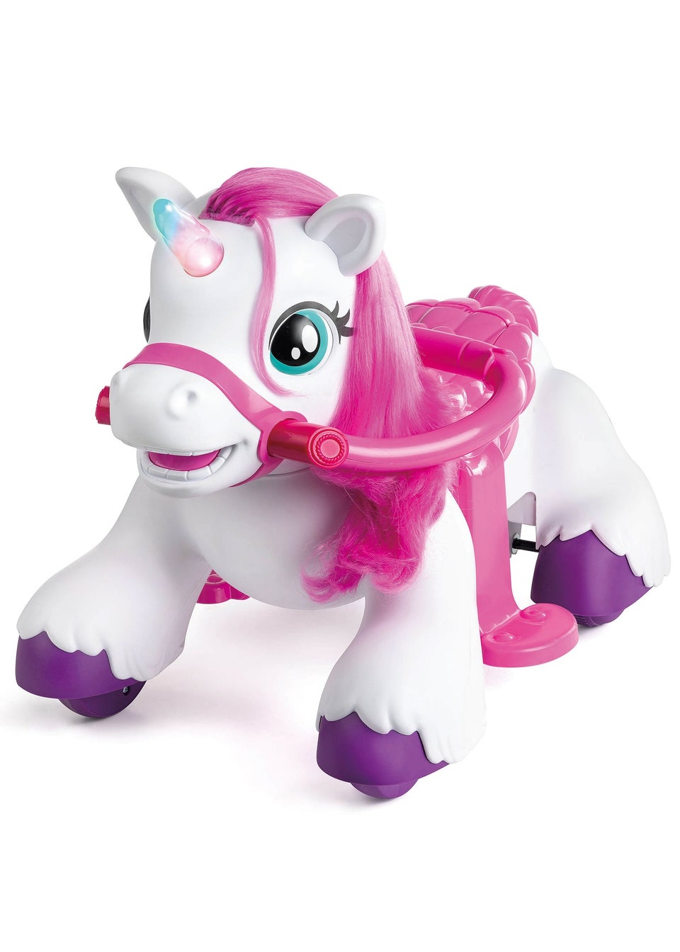 Xootz White Magical Unicorn Ride-On Matalan