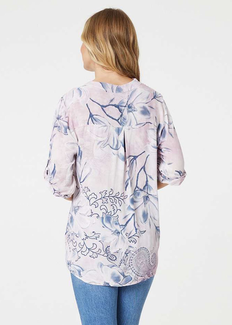 Izabel London Pink Floral Button Detail Blouse