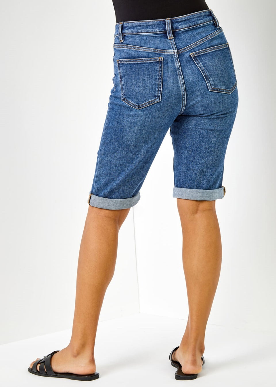 Roman Denim Essential Stretch Knee Length Shorts
