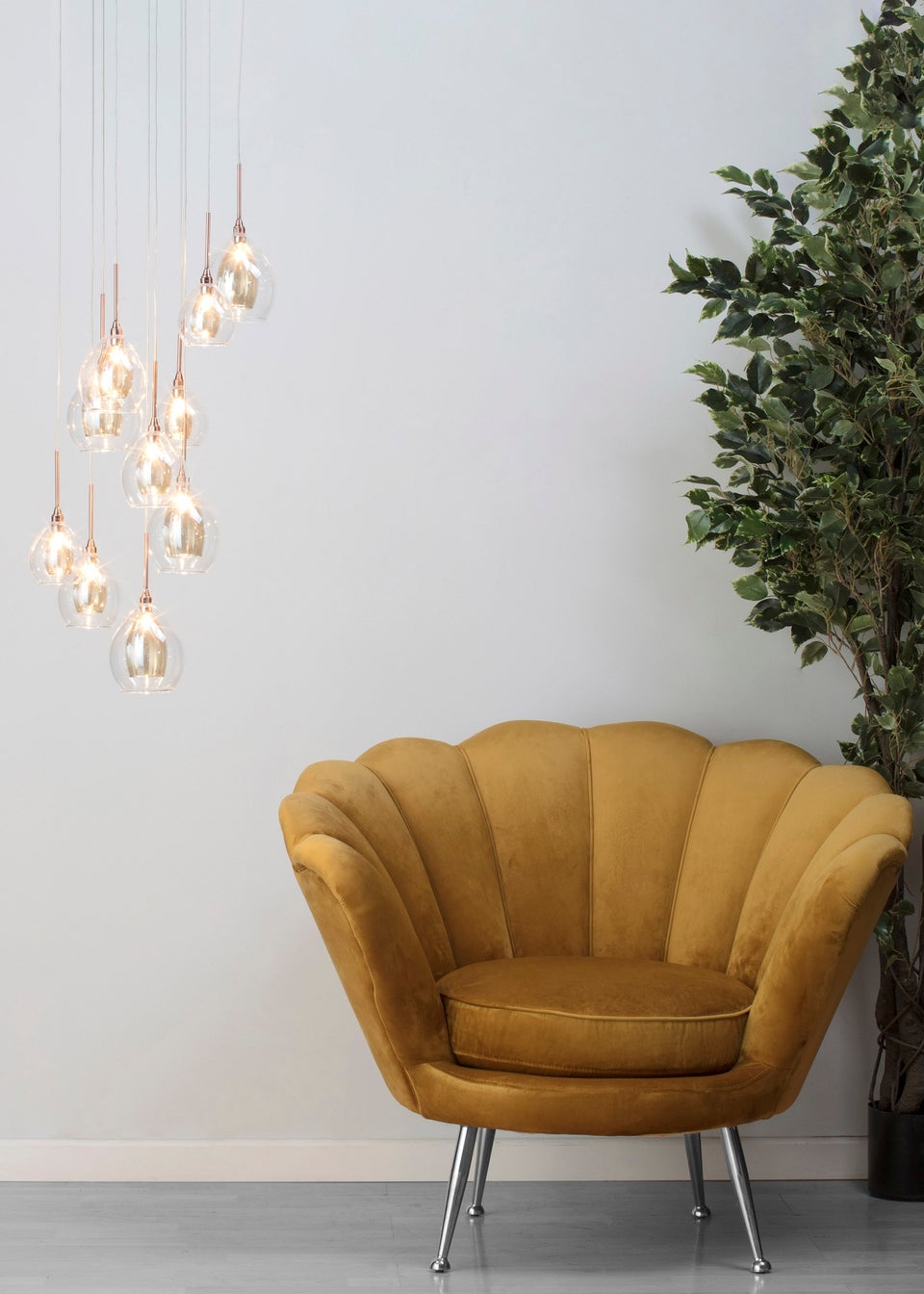 BHS Carmella 10 Light Cluster Copper (Adjustable 80-115cm x 35cm)
