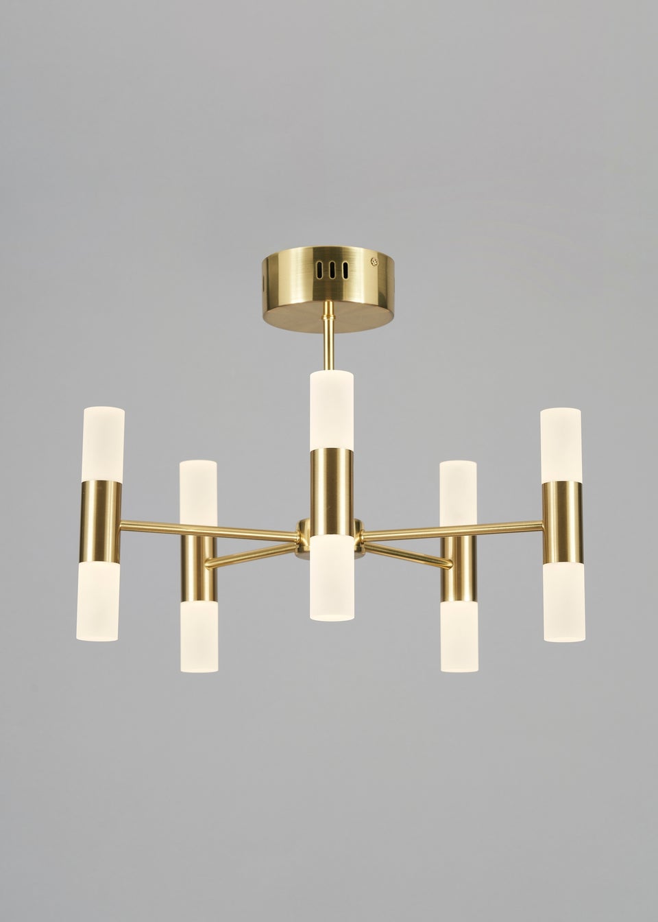 BHS Lois 10 Light Semi Flush LED Satin Brass (35cm x 43cm)
