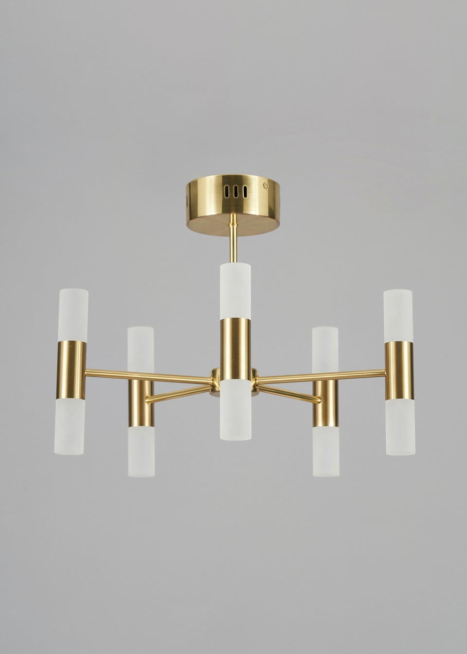 BHS Lois 10 Light Semi Flush LED Satin Brass (35cm x 43cm)