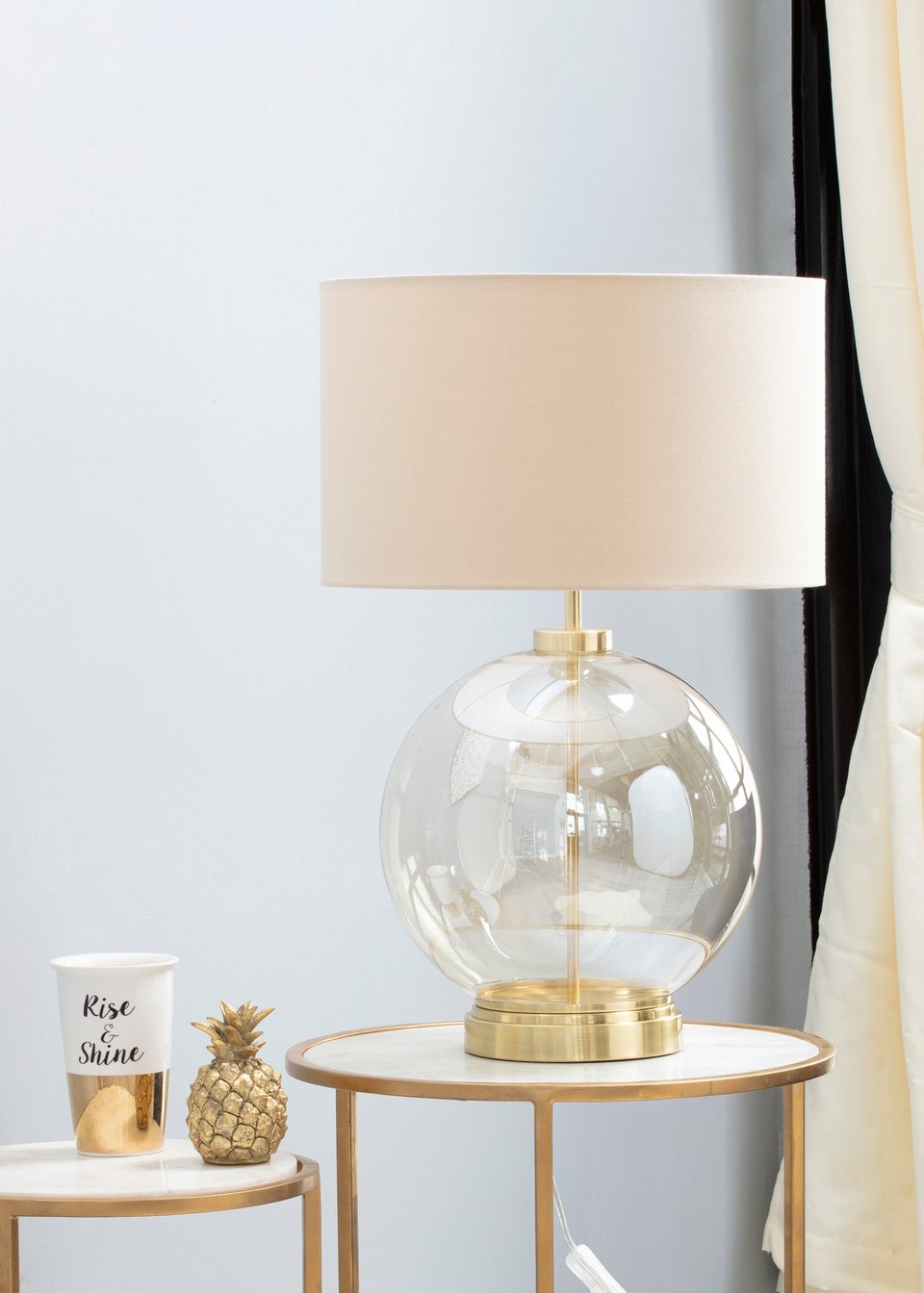 BHS Metro Table Lamp Brass & Champagne (57cm x 36.5cm)