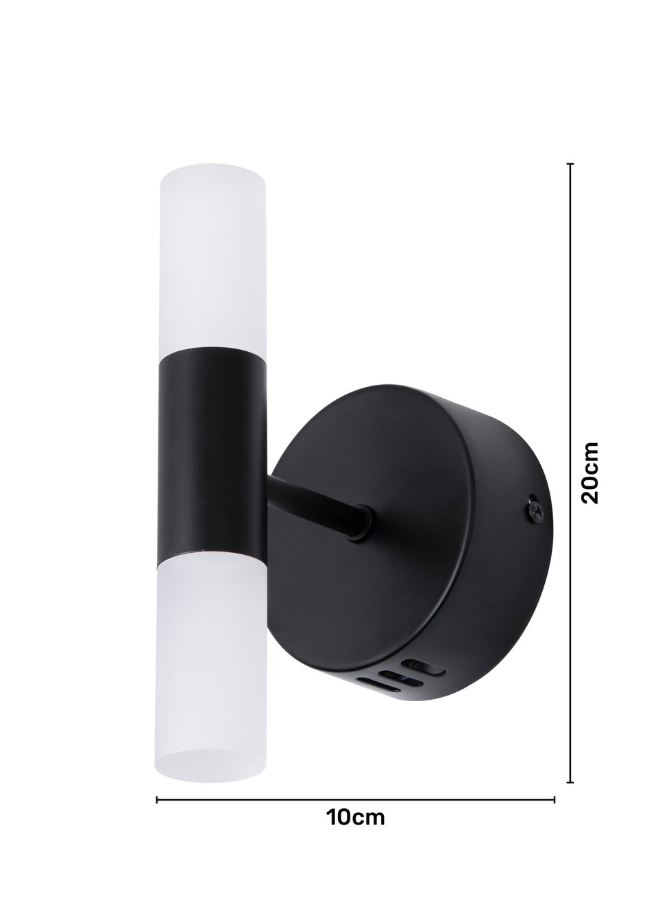 BHS Lois Twin Frosted Wall Light LED Black (20cm x 10cm)