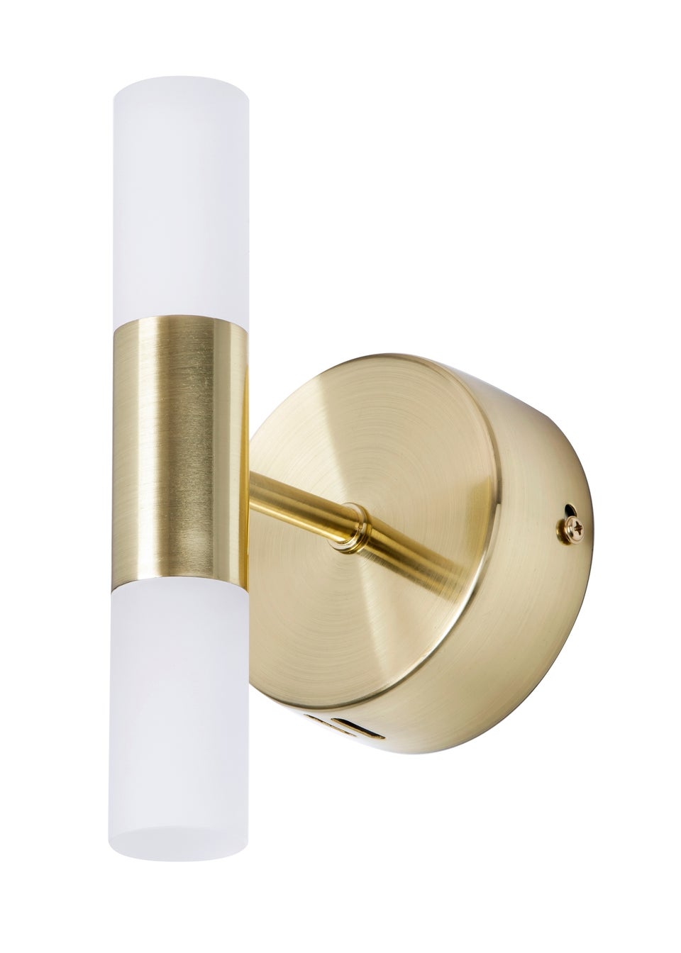 BHS Lois Twin Frosted Wall Light LED Satin Brass