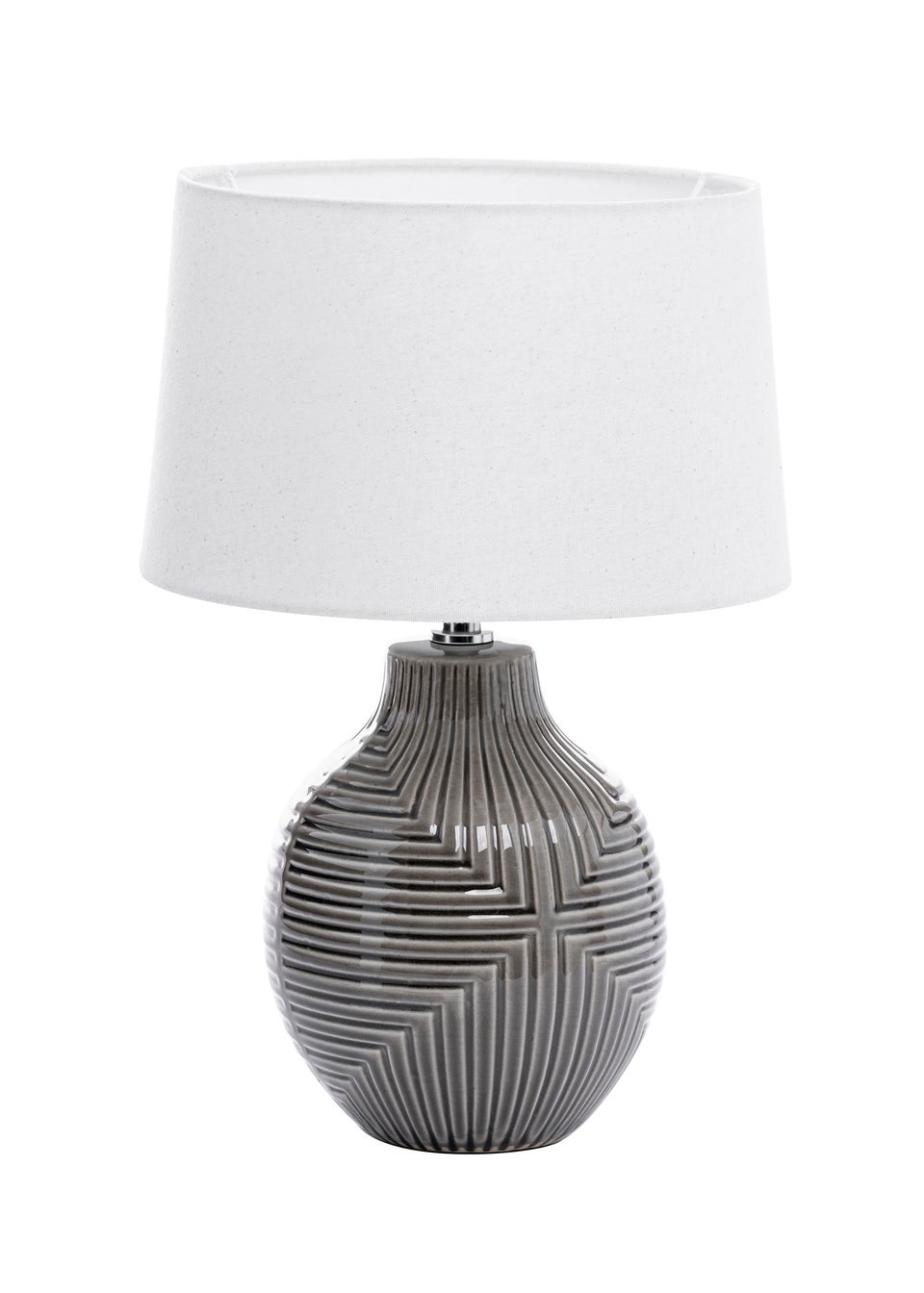 INLIGHT Embossed Table Lamp Grey (39cm x 26cm)