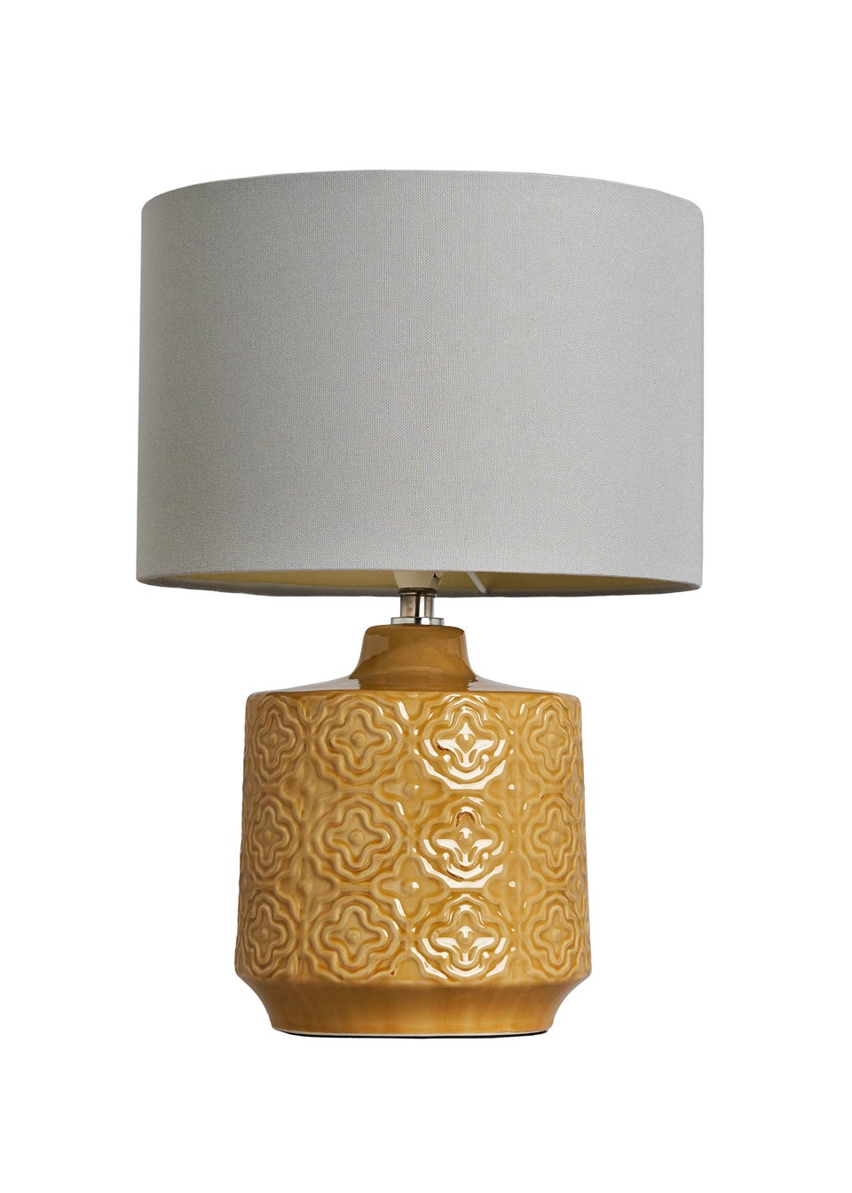 Inlight Floral Ceramic Table Lamp Mustard