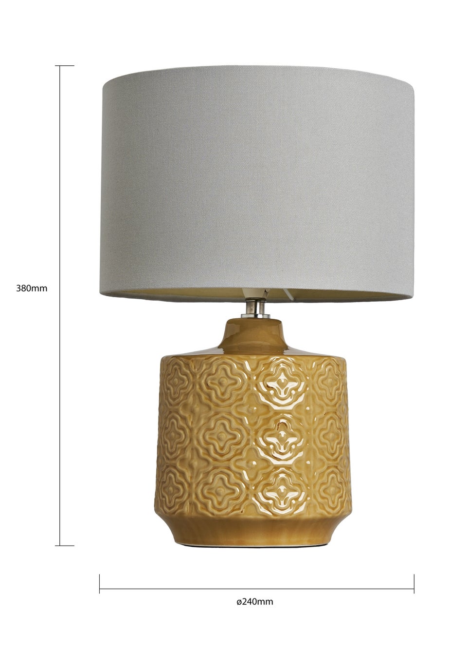 Inlight Floral Ceramic Table Lamp Mustard