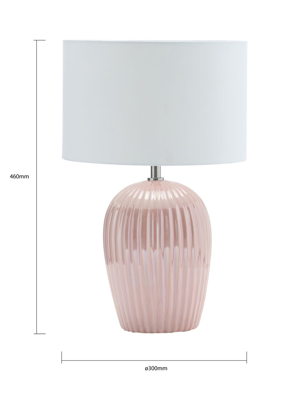 Inlight Glossy Ribbed Table Lamp Pink