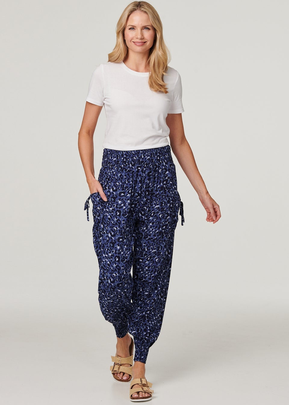 Izabel London Animal Print Pocket Detail Pants