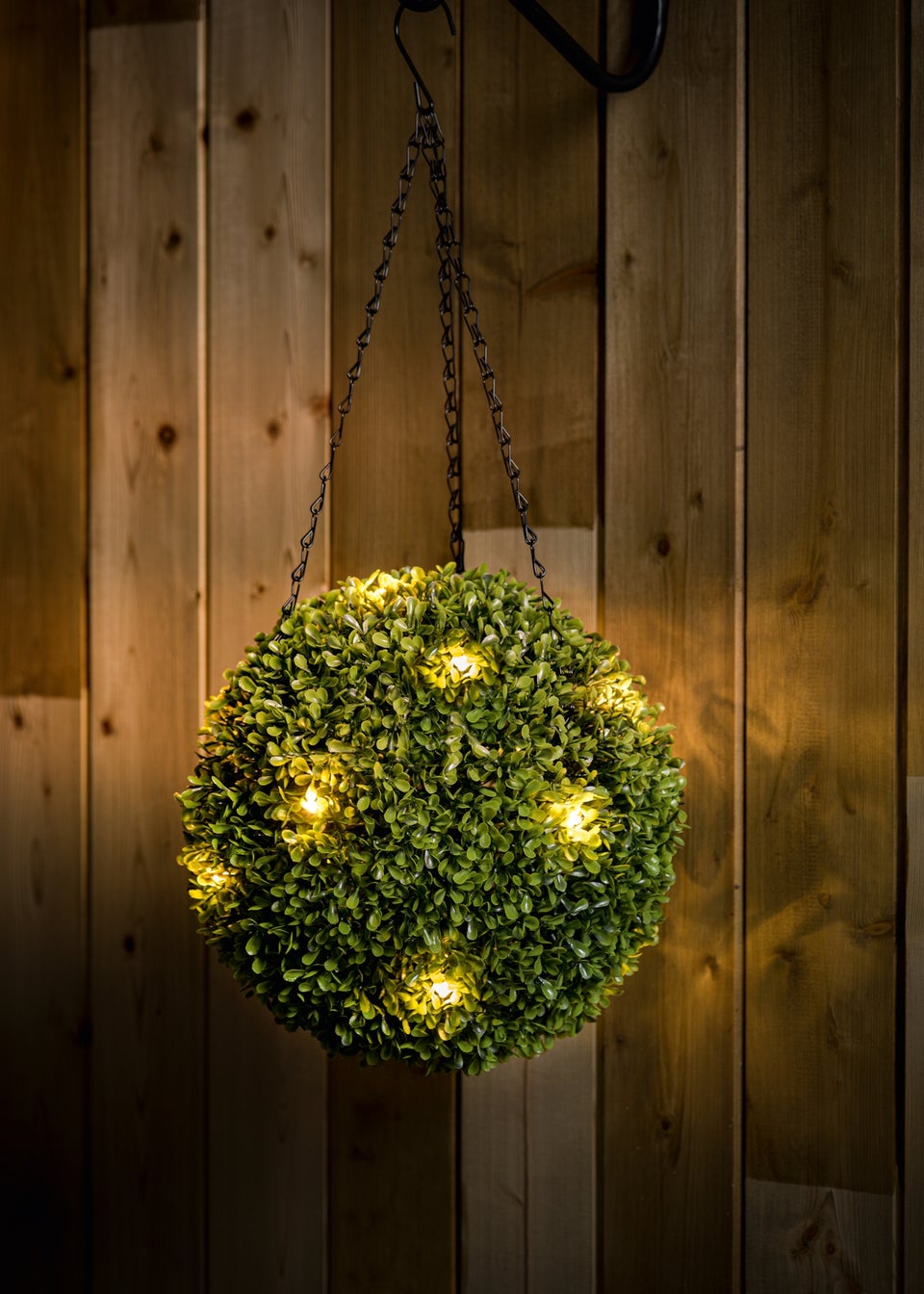 Premier Decorations Lit 28cm Topiary Ball with Warm White LEDs