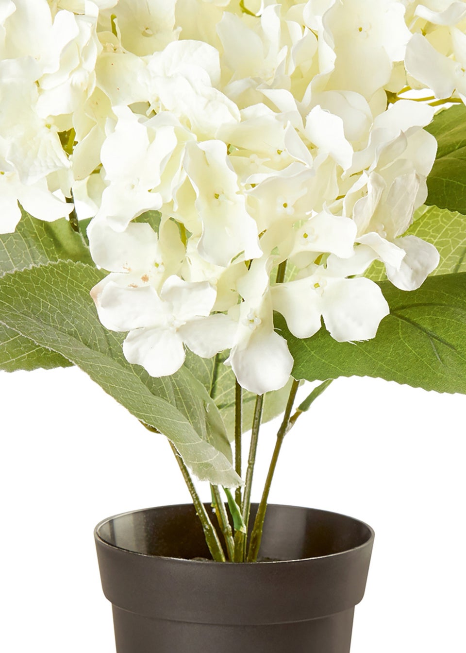 Premier Decorations Potted White Hydrangea Artificial Flower 39cm