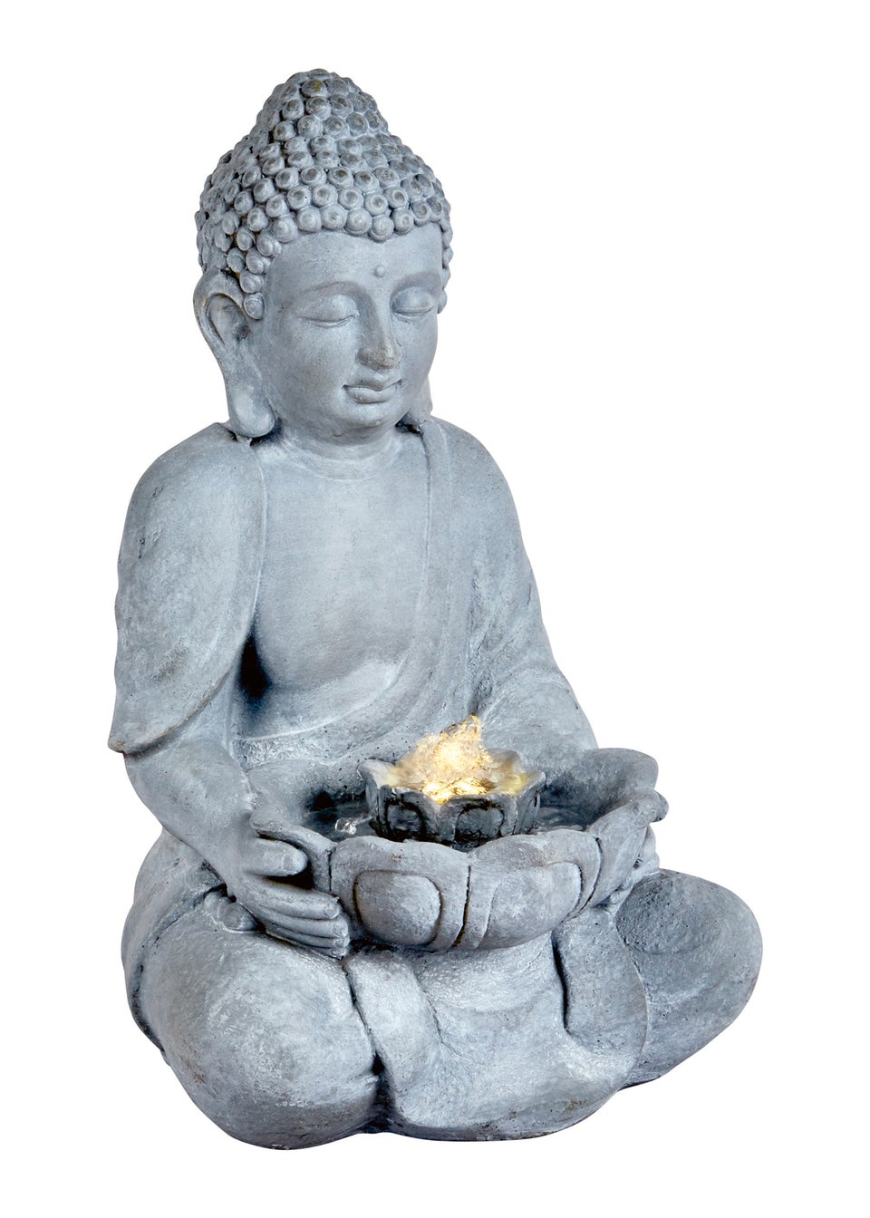 Premier Decorations Slate Buddha Water Feature with Warm White LEDs