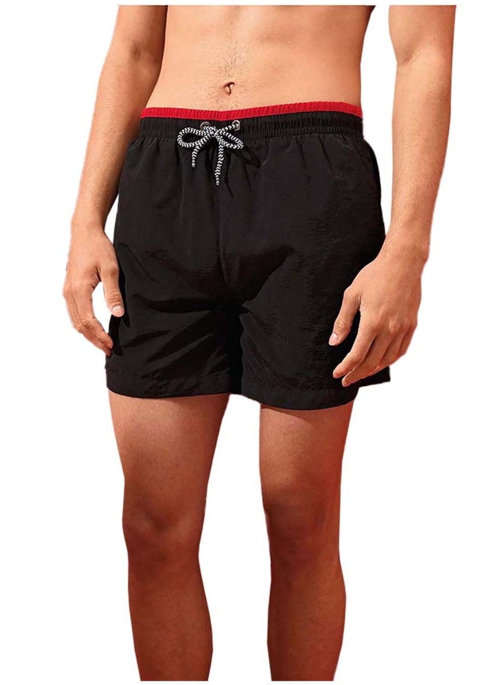 Asquith & Fox Black/Red Swim Shorts