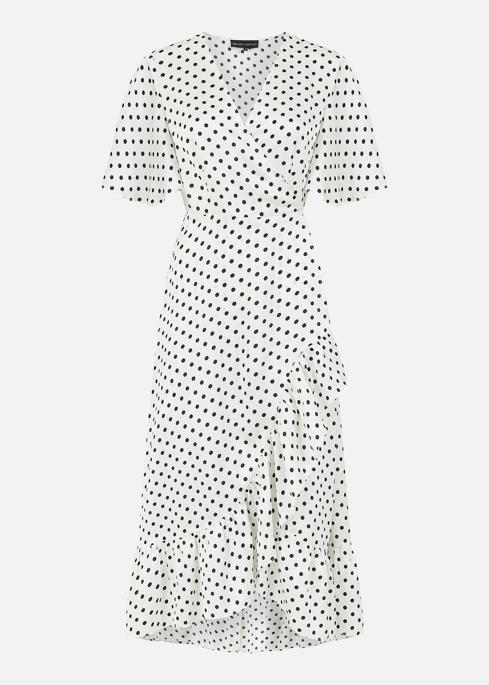 Mela White Polka Dot Wrap Dress