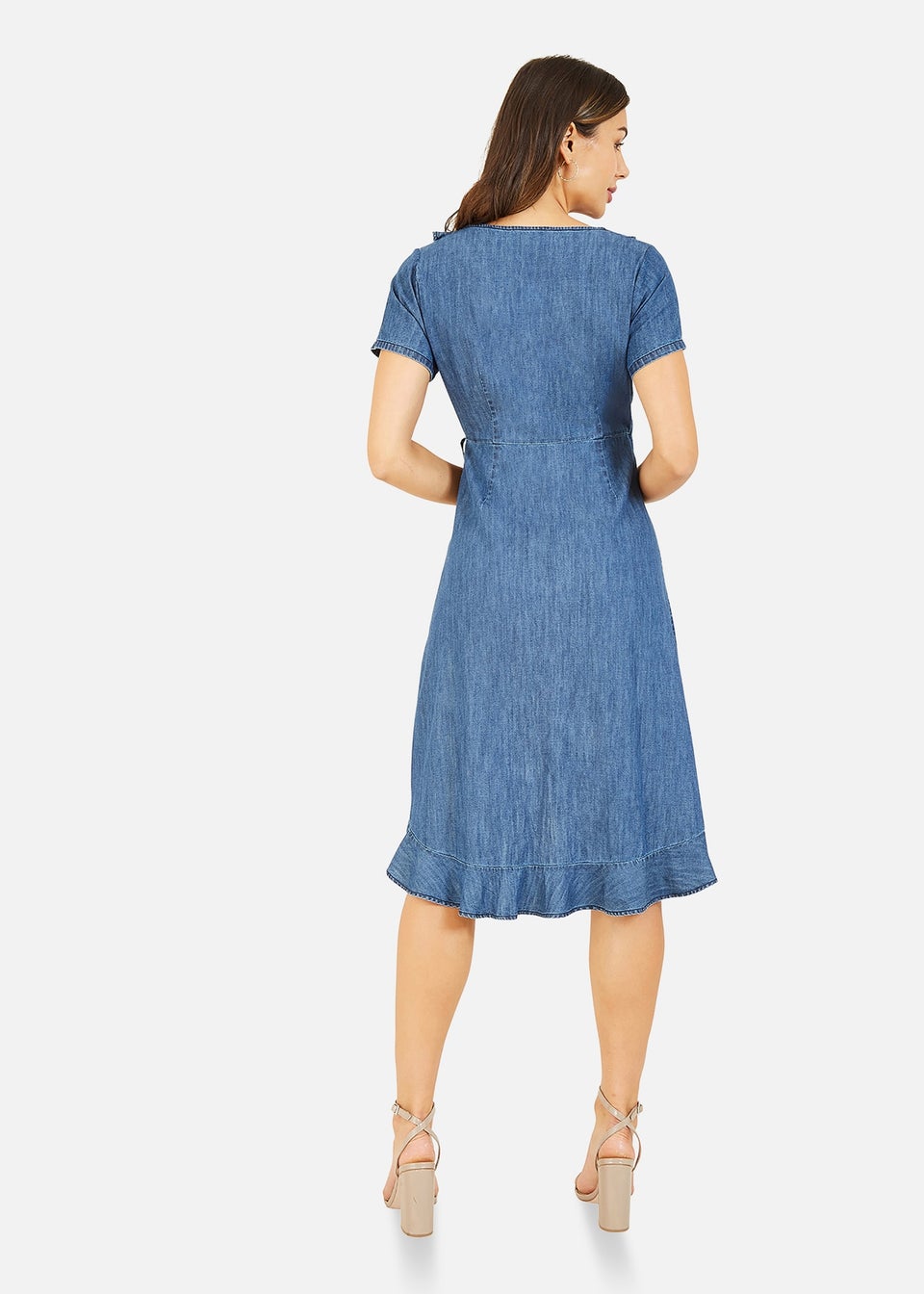 Yumi denim wrap dress cheap