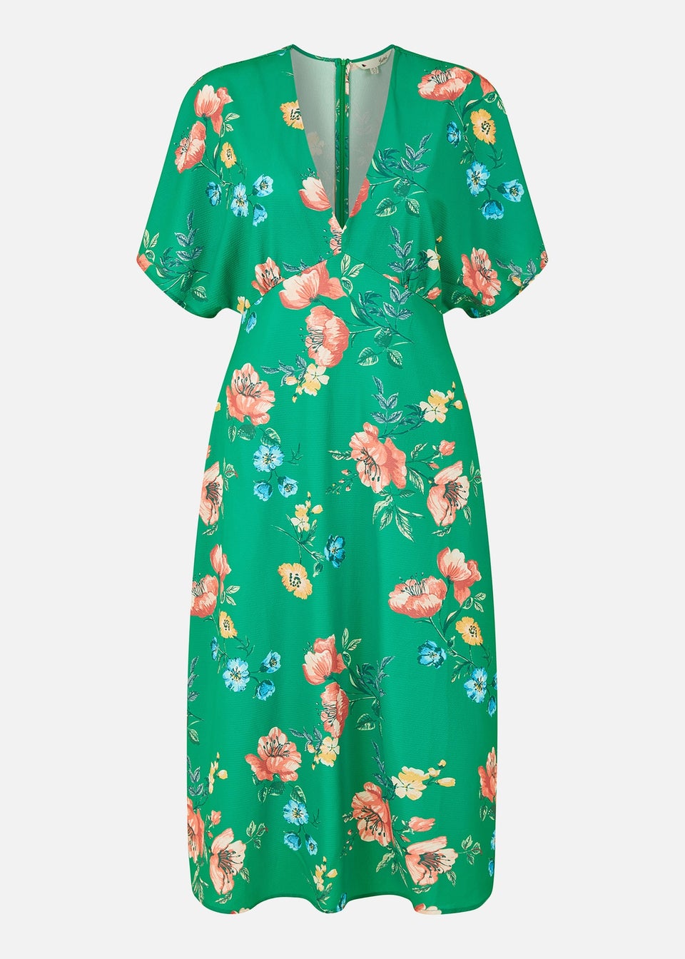 Yumi Green Floral Kimono Midi Dress