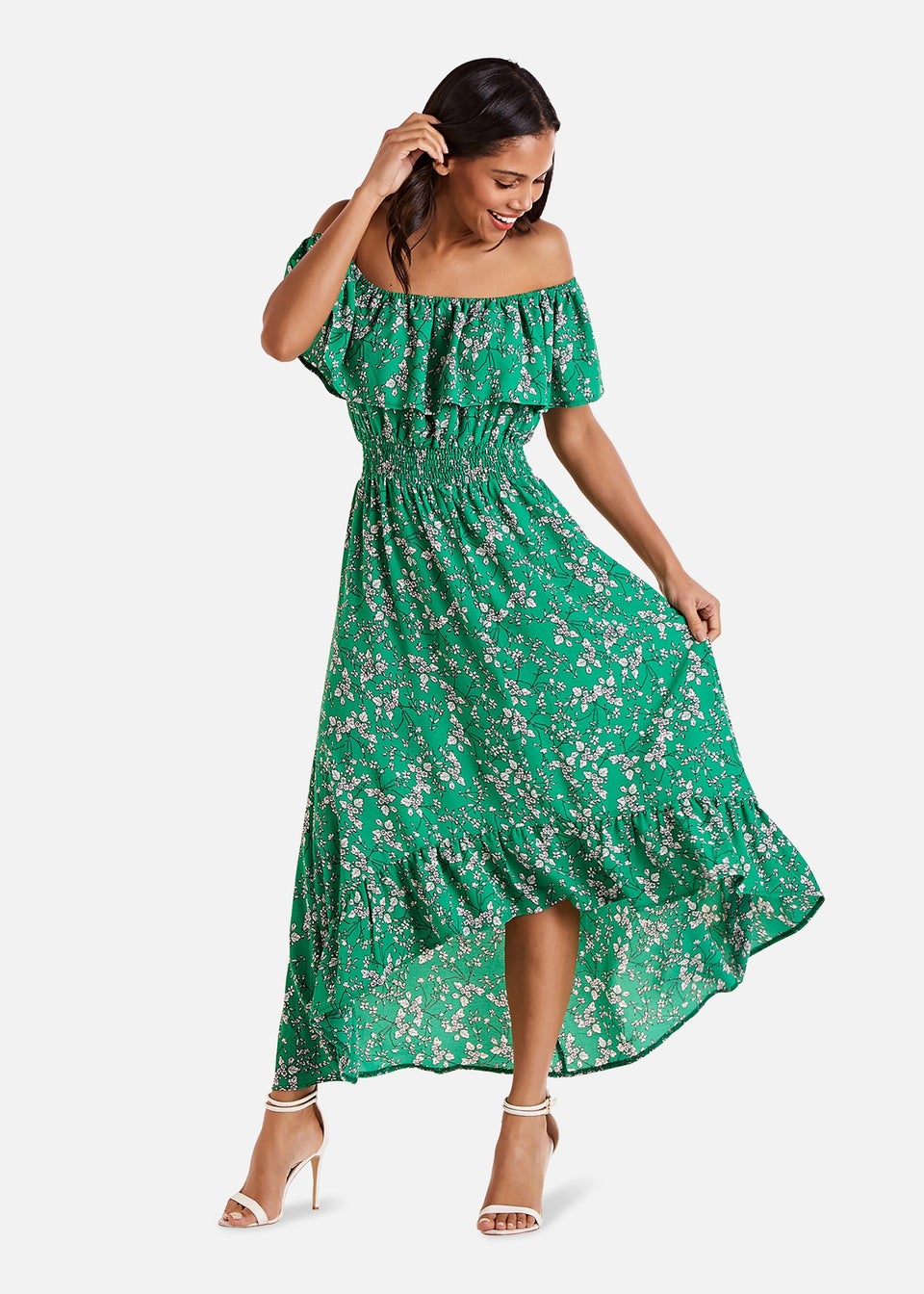 Mela Green Floral Maxi Dress
